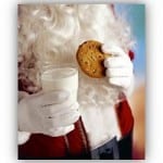 Santa with cookies and mil